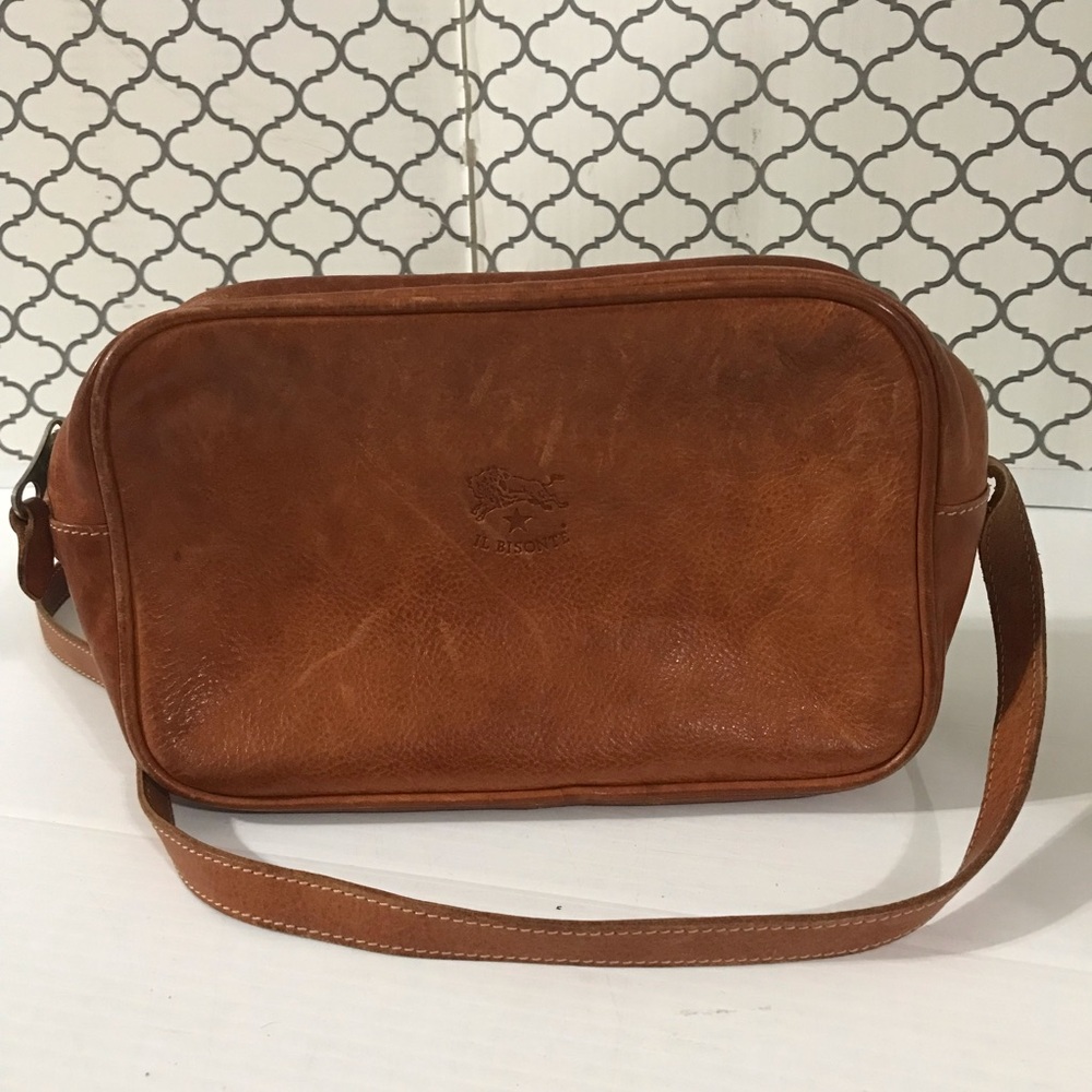 IL BISONTE Leather Crossbody Bag Brown